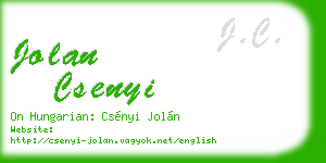jolan csenyi business card